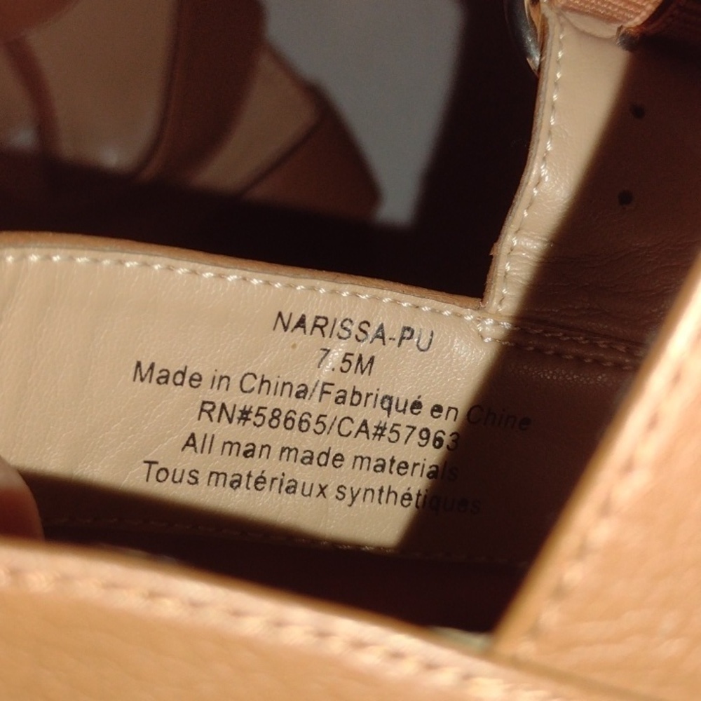 14th & Union Narissa Slingback Wedge Sandal Cognac Brown Women’s Shoes size 7.5 - Picture 9 of 9
